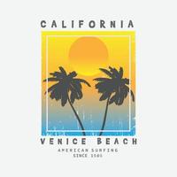 California illustration typography. perfect for t shirt design vector