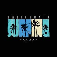 tipografía de ilustración de surf de california. perfecto para diseñar camisetas, camisetas, sudaderas con capucha, afiches, estampados vector