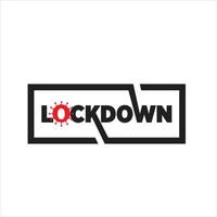typography logo simple text Lockdown prevent corona virus vector