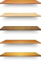 Wooden flat plank, board which is attached to a wall, frame, etc., and on which objects can be placed, display, showcase. vector