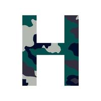 English alphabet letter H, khaki style isolated on white background - Vector