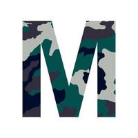 English alphabet letter M, khaki style isolated on white background - Vector