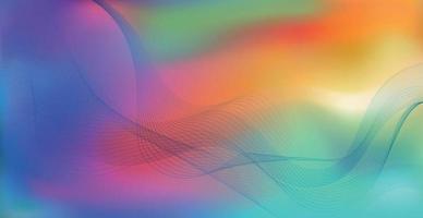 Panoramic colorful abstract stylish multi background with wavy lines - Vector