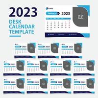 Monthly desk calendar design 2023 template vector