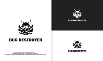 logo illustration vector graphic of tech bug destroyer for tech companies