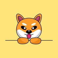 Vector illustration of cute shiba dog animal premium