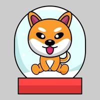 ilustración vectorial de lindo perro shiba animal premium vector