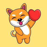 Vector illustration of cute shiba dog animal premium