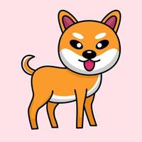 Vector illustration of cute shiba dog animal premium
