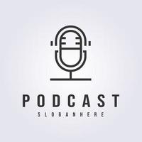 simple modern podcast vector logo illustration design