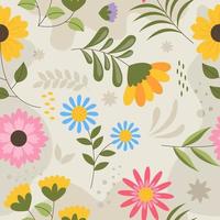 Simple Floral Seamless Pattern vector