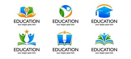 conjunto de plantillas de logotipo de educación vector
