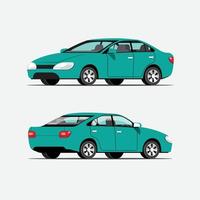 Car vector template on white background. Business sedan isolated. Vehicle branding mockup. Side, front, back, top view. All elements in the groups on separate layers.