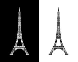 ilustración vectorial aislada de la torre eiffel, fácil de editar y modificar. vector