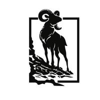 argali mountain sheep silhouette vector