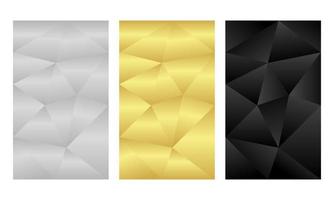 Set of Abstract background in gold, black and silver colors vector