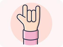Hand Gestures, sign language meaning I LOVE YOU vector