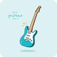 guitarra eléctrica, instrumento musical de cuerda pulsada vector