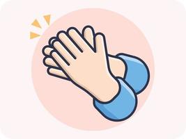 Clapping hands, vector design, flat design and isolated.