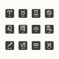 conjunto de iconos del zodiaco plantillas de diseño vectorial vector
