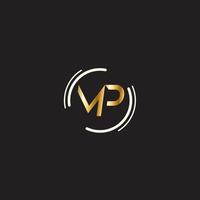 logotipo de texto MP vector