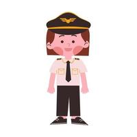 Girl kids with pilot costume vector