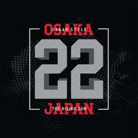 Osaka japan graphic t shirt with number vector illustration