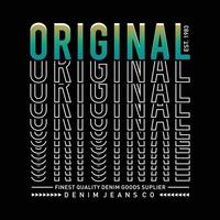diseño original de tipografía gráfica de jeans de mezclilla para estampado de camisetas vector