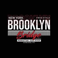 ilustración de vector de camiseta de diseño de tipografía de puente de brooklyn