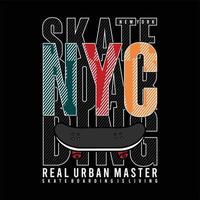 New york skateboarding graphic t shirt and apparel design vector