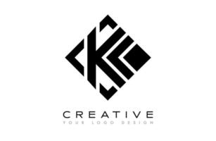 Tribal Lines K Letter Concept Logo. K letter Icon Vector with Creative Shape and Minimalist Design in Black and White