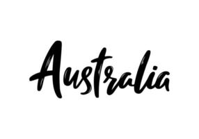 letras de australia. nombre manuscrito del país. vector