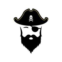 icono de hombre pirata aislado sobre fondo blanco. vector