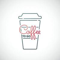 café para llevar icono de línea aislado sobre fondo blanco. vector