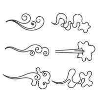 dibujado a mano doodle viento humo golpe ilustración vector
