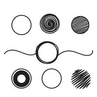 hand drawn doodle circle object illustration vector