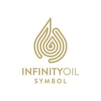 Gold Infinity Oil Drops Linear Logo Design vector