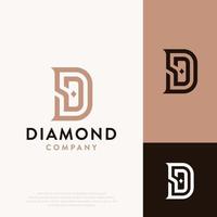 diseño de logotipo de letra d inicial de monograma de lujo elegante simple vector