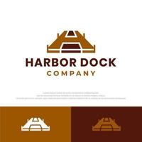 Letter H Dock Logo Design Vector Icon Illustration