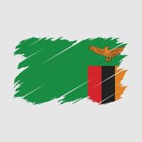cepillo de bandera de zambia vector
