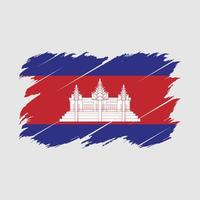 cepillo de bandera de camboya vector