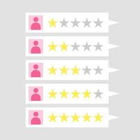 Customer testimonial review with star rating vector