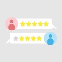 Good customer testimonial review with high star rating vector