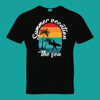 camiseta de vacaciones de verano vector