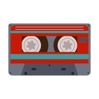 audio cassette flat vector illustration