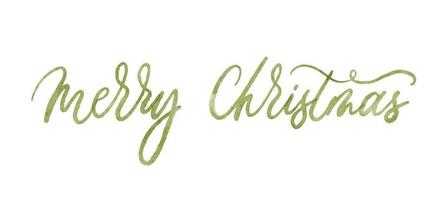 Merry Christmas vector watercolor lettering inscription. Hand drawn modern brush calligraphy isolated on white background. Creative typography for Holiday greeting card, banner.