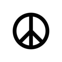 Peace symbol. Black on white background. Vector illustration of isolated sign of peace. Pacifistic icon