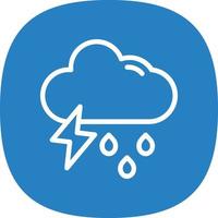 Cloud Showers Heavy Vector Icon Design