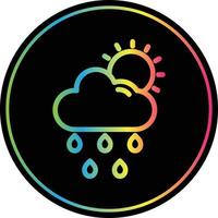 Cloud Sun Rain Vector Icon Design