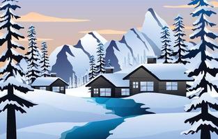 Winter Scenery Background Concept vector